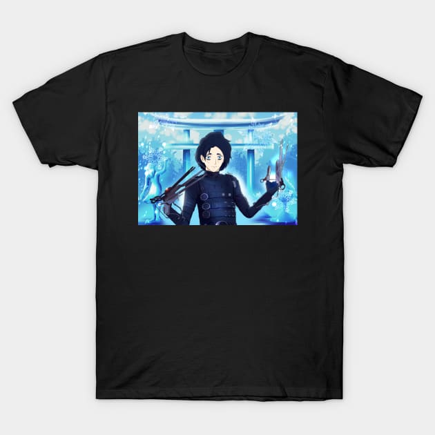 Edward Scissorhands Anime Version T-Shirt by Hiro Fiction